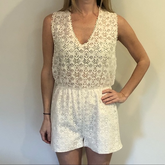 Topshop Pants - Topshop White Lace Romper